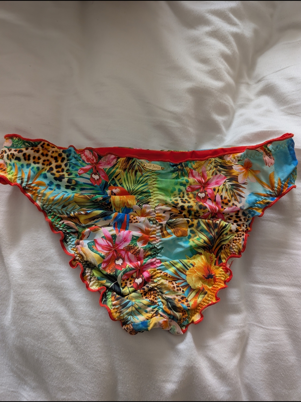 Luli Fama Visions Of Paradise Ruffle Bikini Bottom WORN ONCE Like New Size S